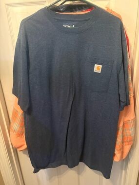 Carhartt Short Sleeve Pocket Tee in Heather Navy